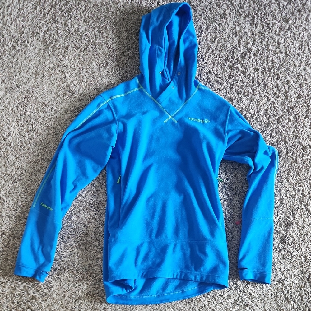 Noronna Electric Blue Fleece Hoodie Pullover